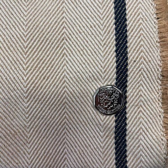 Vince Camuto Ulla-To Striped Tote Bag Purse Beach Summer Tan Beige/Blue - Picture 8 of 10